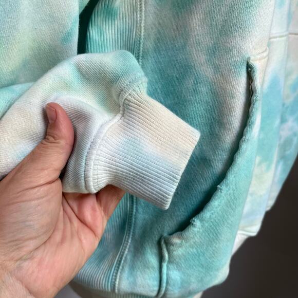 Aerie Oversized Multicolored Cozy Warm Distressed Tie Dye Hoodie Size XS - Picture 5 of 9